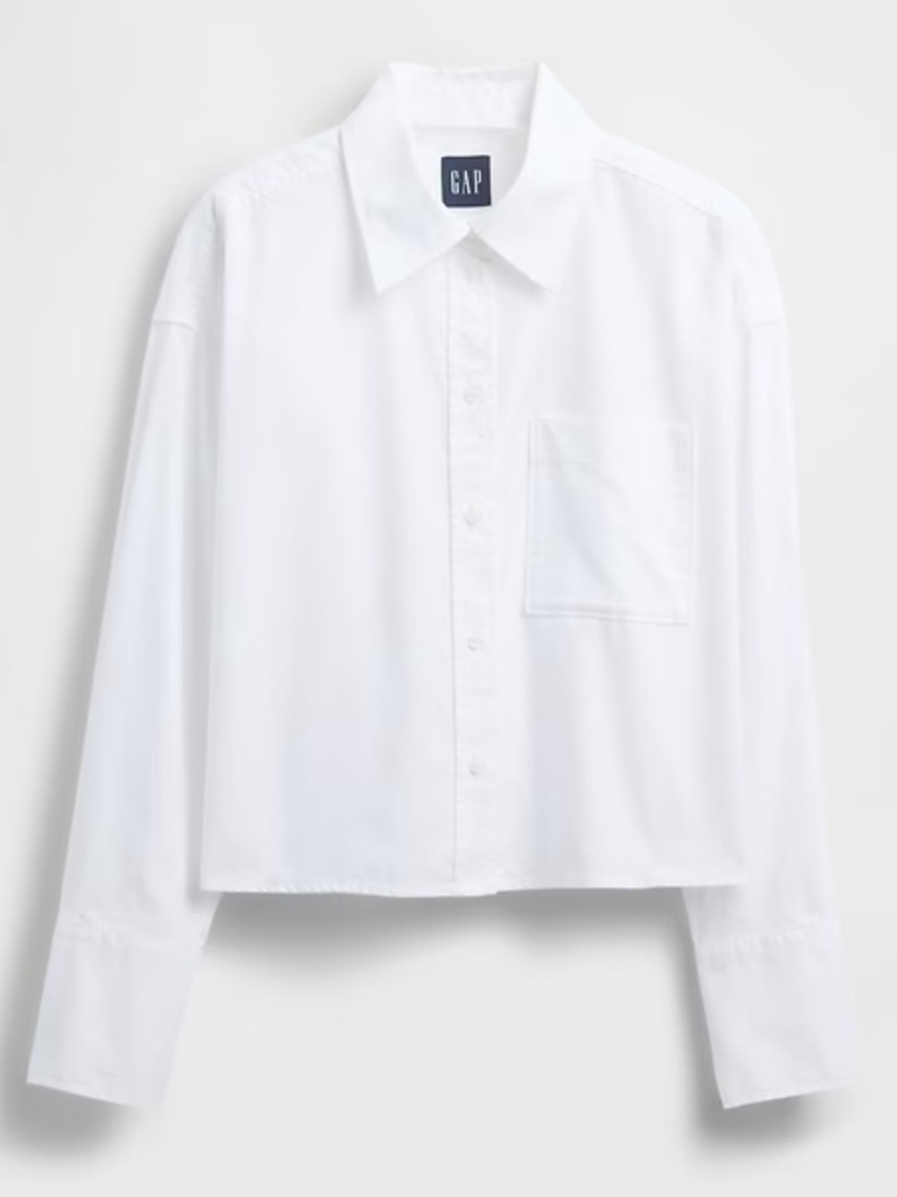 GAP white crop dress shirt